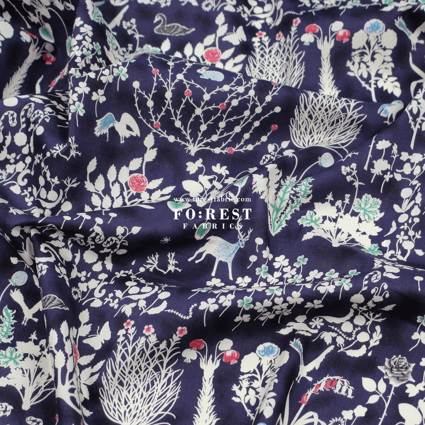 Liberty of London (Tana Lawn® Cotton Fabric) - Yoshie - FO:REST Fabric 布恩堂Liberty fabrictana lawnjapanese fabricykk zipper
