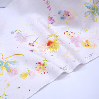 Linen - hana no toki niwa fabric 亞麻 - FO:REST Fabric 布恩堂Liberty fabrictana lawnjapanese fabricykk zipper