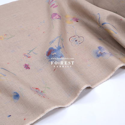 Linen - hana no toki niwa fabric 亞麻 - FO:REST Fabric 布恩堂Liberty fabrictana lawnjapanese fabricykk zipper
