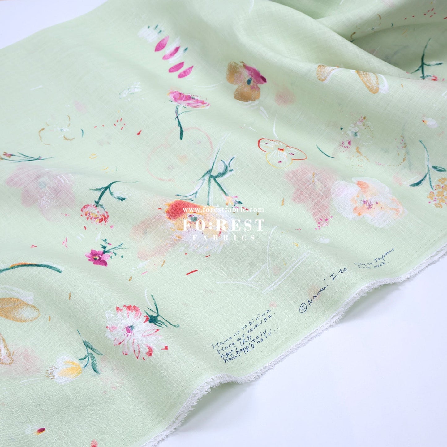 Linen - hana no toki niwa fabric 亞麻 - FO:REST Fabric 布恩堂Liberty fabrictana lawnjapanese fabricykk zipper