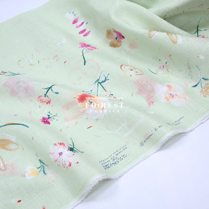 Linen - hana no toki niwa fabric 亞麻 - FO:REST Fabric 布恩堂Liberty fabrictana lawnjapanese fabricykk zipper