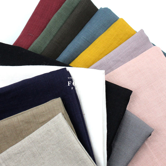 Linen - solid fabric 全麻布 - FO:REST Fabric 布恩堂Liberty fabrictana lawnjapanese fabricykk zipper