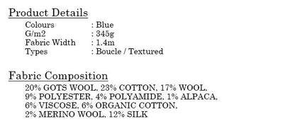 Linton Tweeds 0137 - FO:REST Fabric 布恩堂Liberty fabrictana lawnjapanese fabricykk zipper