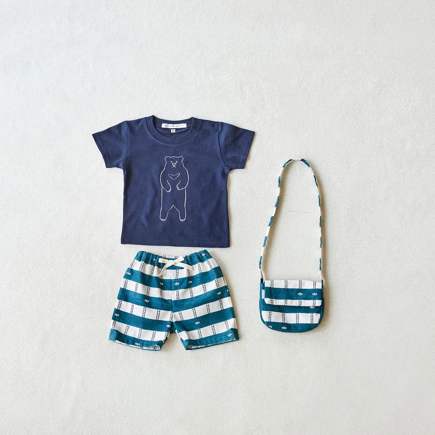 Muddy works - Organic Oxford - Ladder fabric B - FO:REST Fabric 布恩堂Liberty fabrictana lawnjapanese fabricykk zipper
