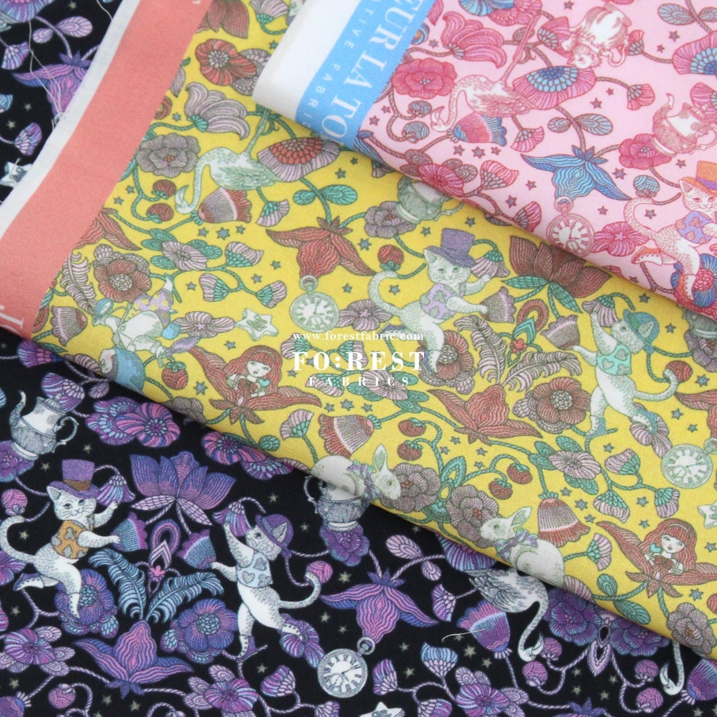 My little tailor - Lawn - Alice and Sweet Berry Thief Cat - FO:REST Fabric 布恩堂Liberty fabrictana lawnjapanese fabricykk zipper