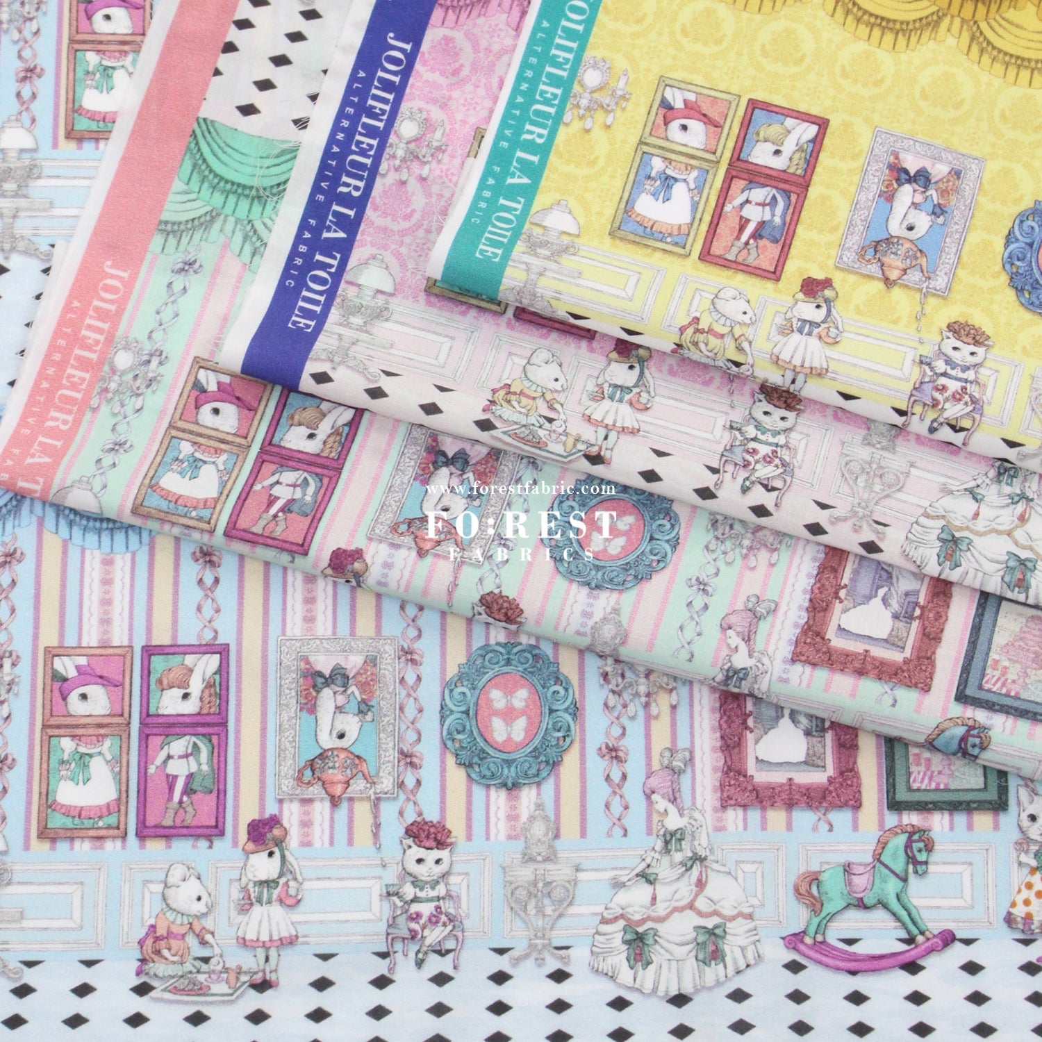 My little tailor - Lawn - Alice Teaparty - FO:REST Fabric 布恩堂Liberty fabrictana lawnjapanese fabricykk zipper