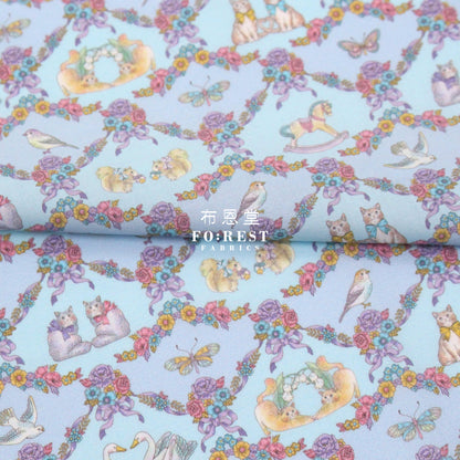 My little tailor - Lawn - Cats Flower and Fairies - FO:REST Fabric 布恩堂Liberty fabrictana lawnjapanese fabricykk zipper