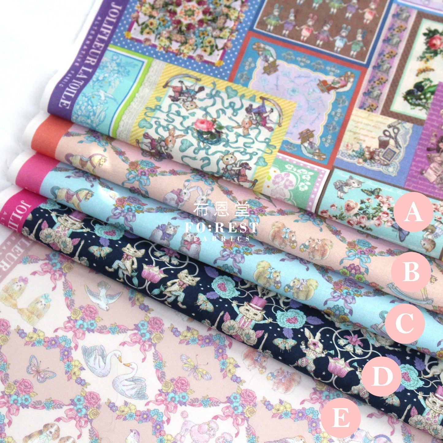 My little tailor - Lawn - Cats Flower and Fairies - FO:REST Fabric 布恩堂Liberty fabrictana lawnjapanese fabricykk zipper