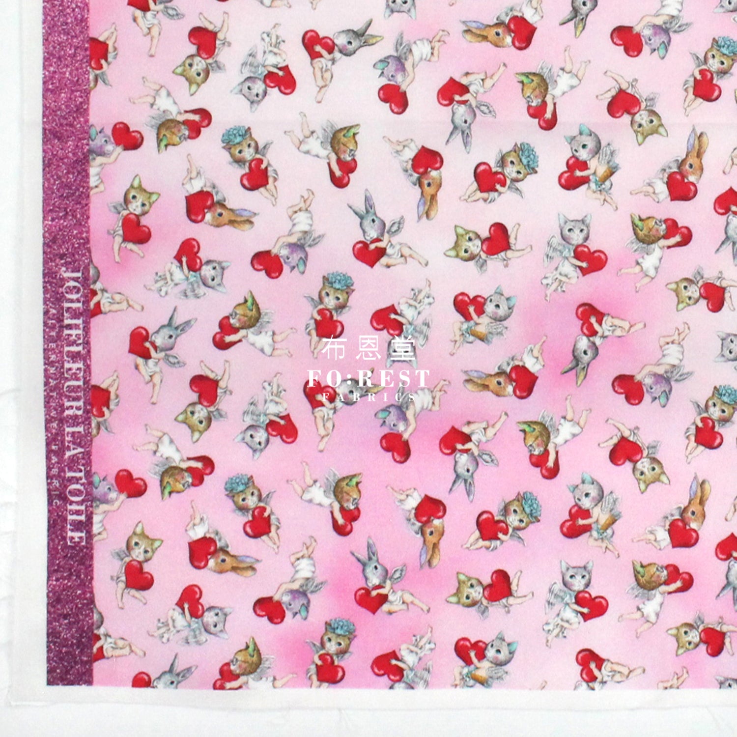 My Little Tailor - Lawn Cats Heart Fabric