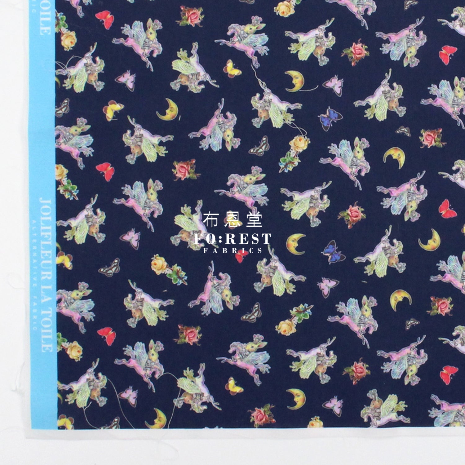 My little tailor - Lawn - Cats Pegasus Night - FO:REST Fabric 布恩堂Liberty fabrictana lawnjapanese fabricykk zipper