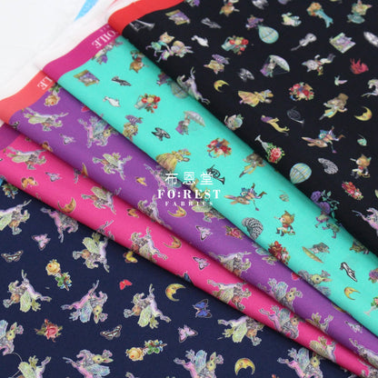 My little tailor - Lawn - Cats Pegasus Night - FO:REST Fabric 布恩堂Liberty fabrictana lawnjapanese fabricykk zipper