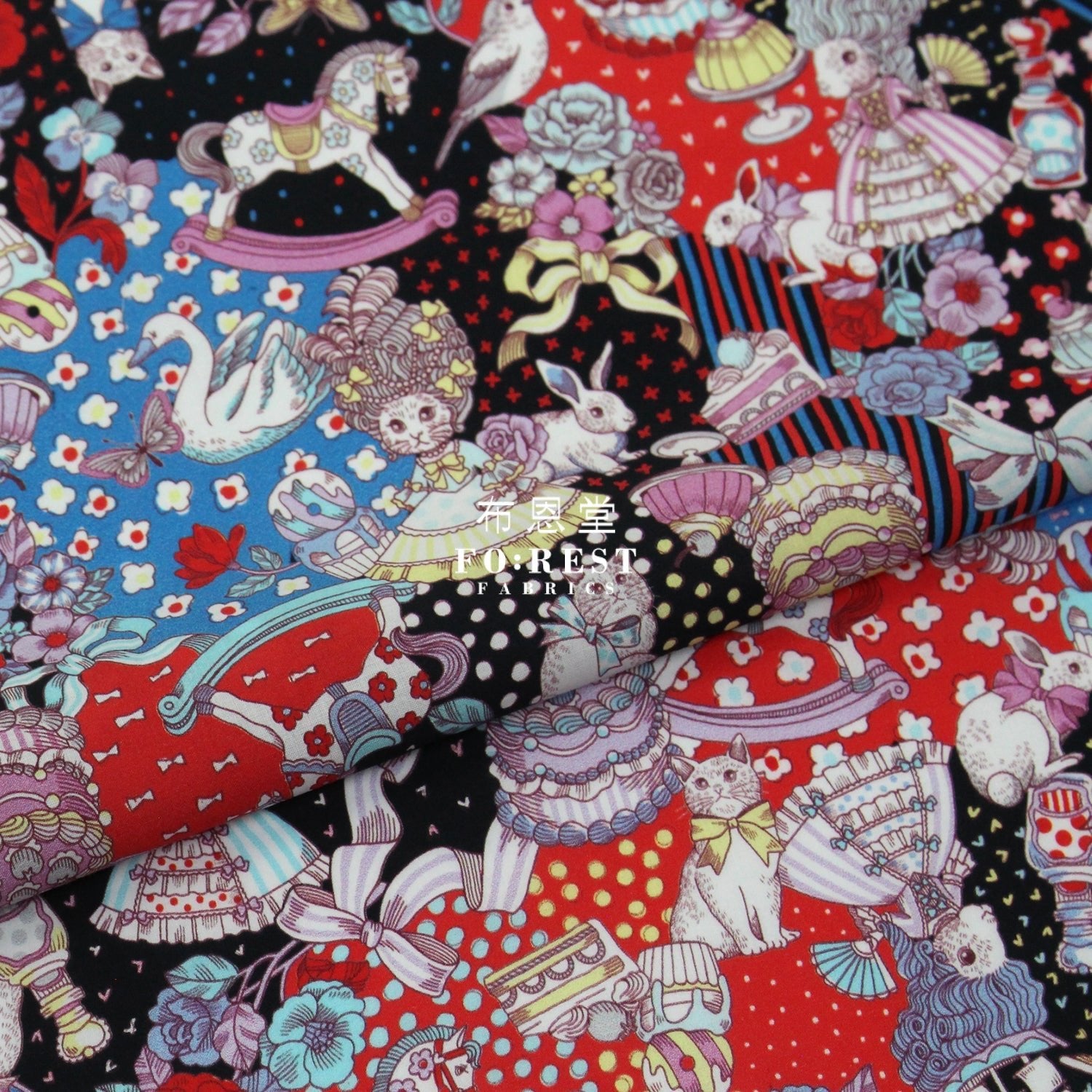 My little tailor - Lawn - Cats Rondo of Paris - FO:REST Fabric 布恩堂Liberty fabrictana lawnjapanese fabricykk zipper