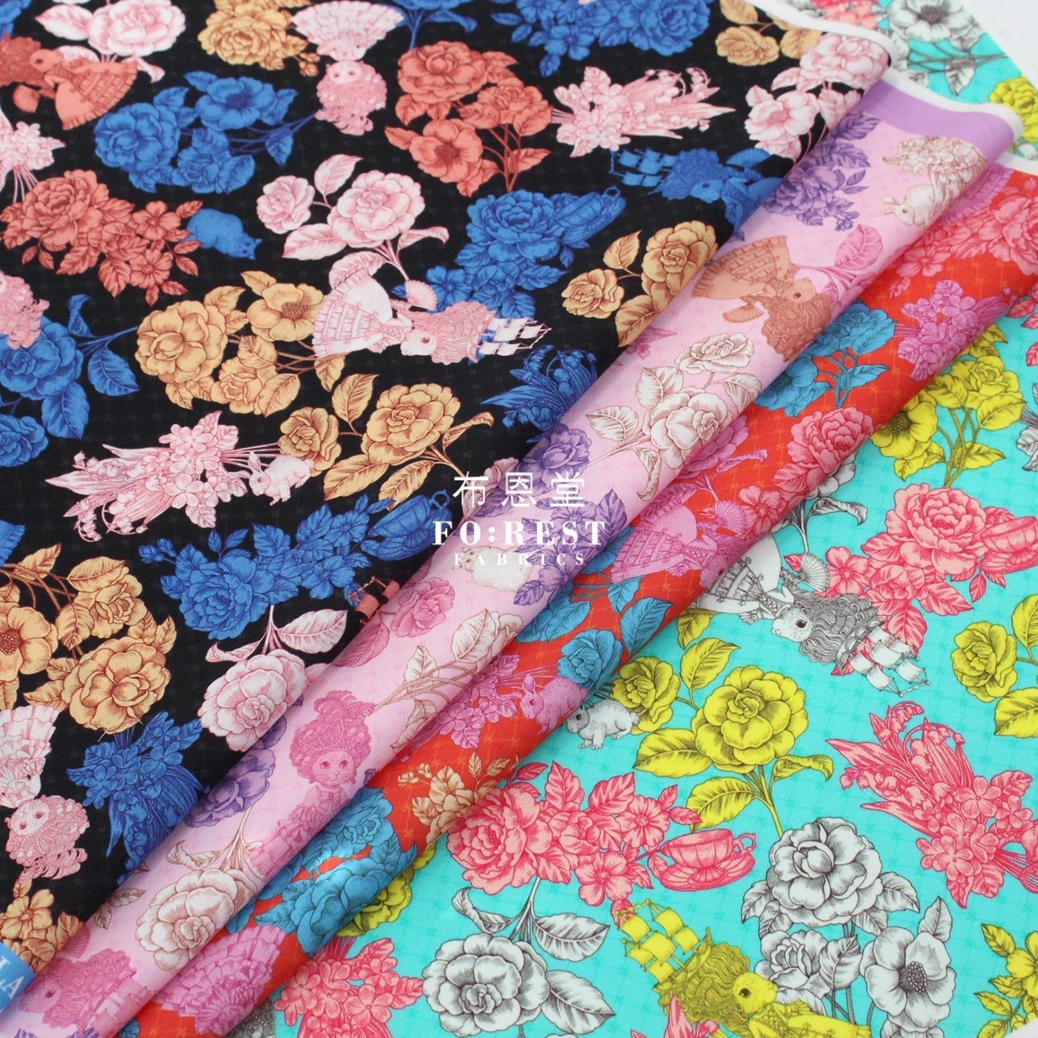 My little tailor - Lawn - Cats Serenade of love - FO:REST Fabric 布恩堂Liberty fabrictana lawnjapanese fabricykk zipper