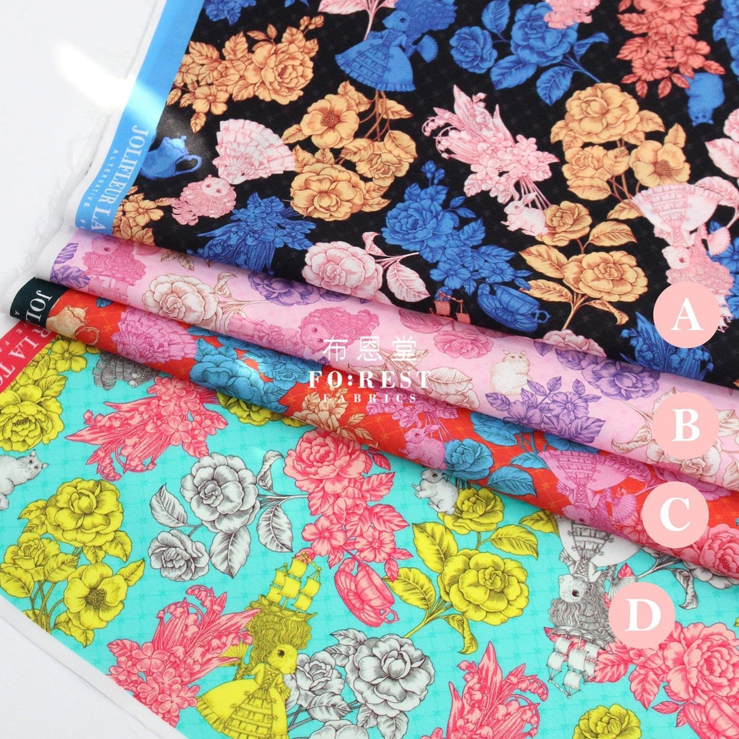 My little tailor - Lawn - Cats Serenade of love - FO:REST Fabric 布恩堂Liberty fabrictana lawnjapanese fabricykk zipper
