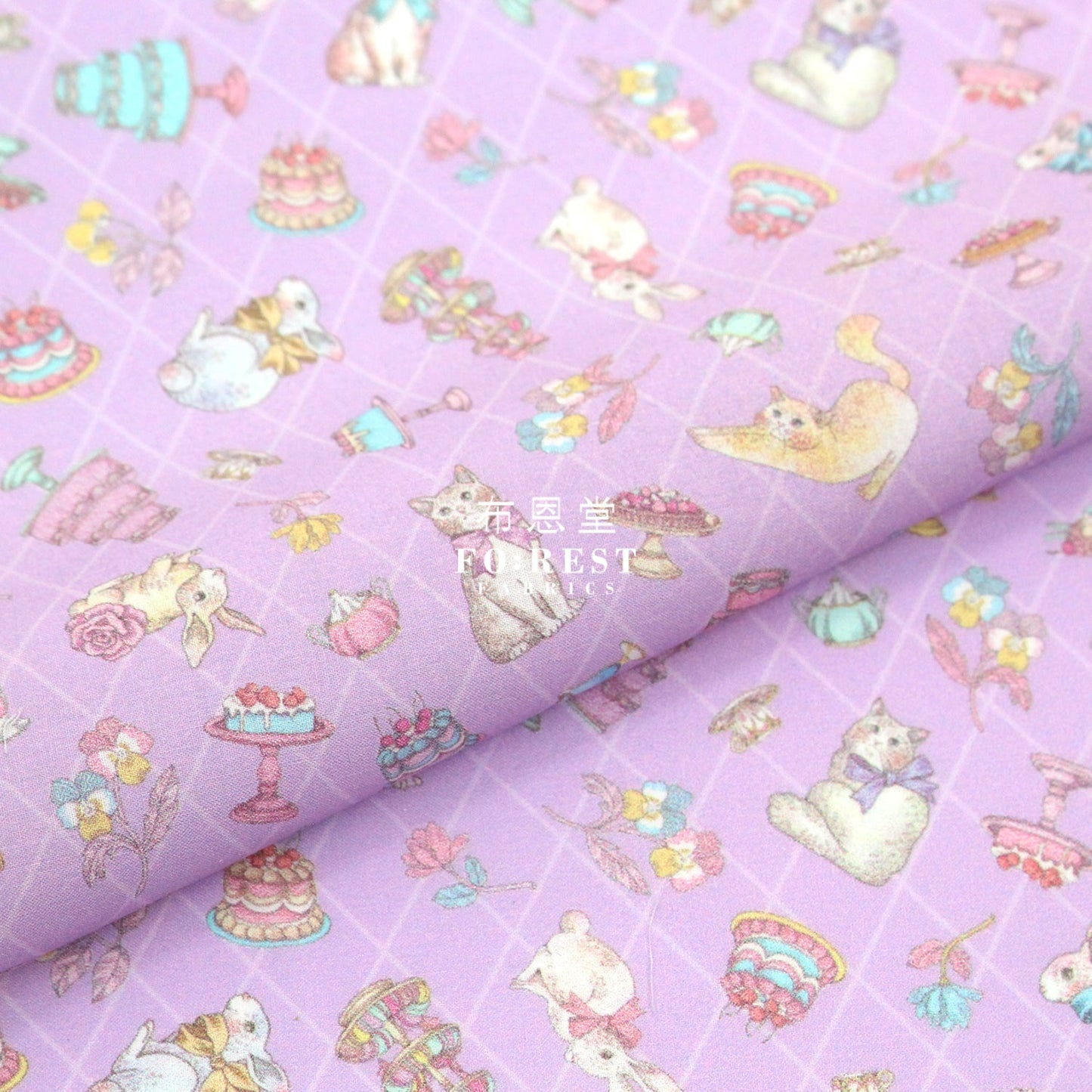 My little tailor - Lawn - Cats Sweets Paradise - FO:REST Fabric 布恩堂Liberty fabrictana lawnjapanese fabricykk zipper