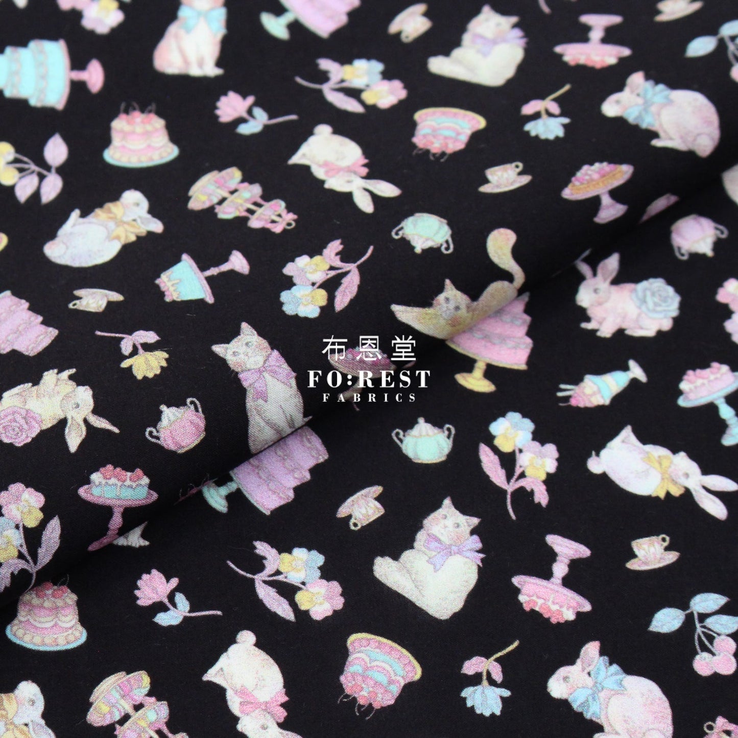 My little tailor - Lawn - Cats Sweets Paradise - FO:REST Fabric 布恩堂Liberty fabrictana lawnjapanese fabricykk zipper