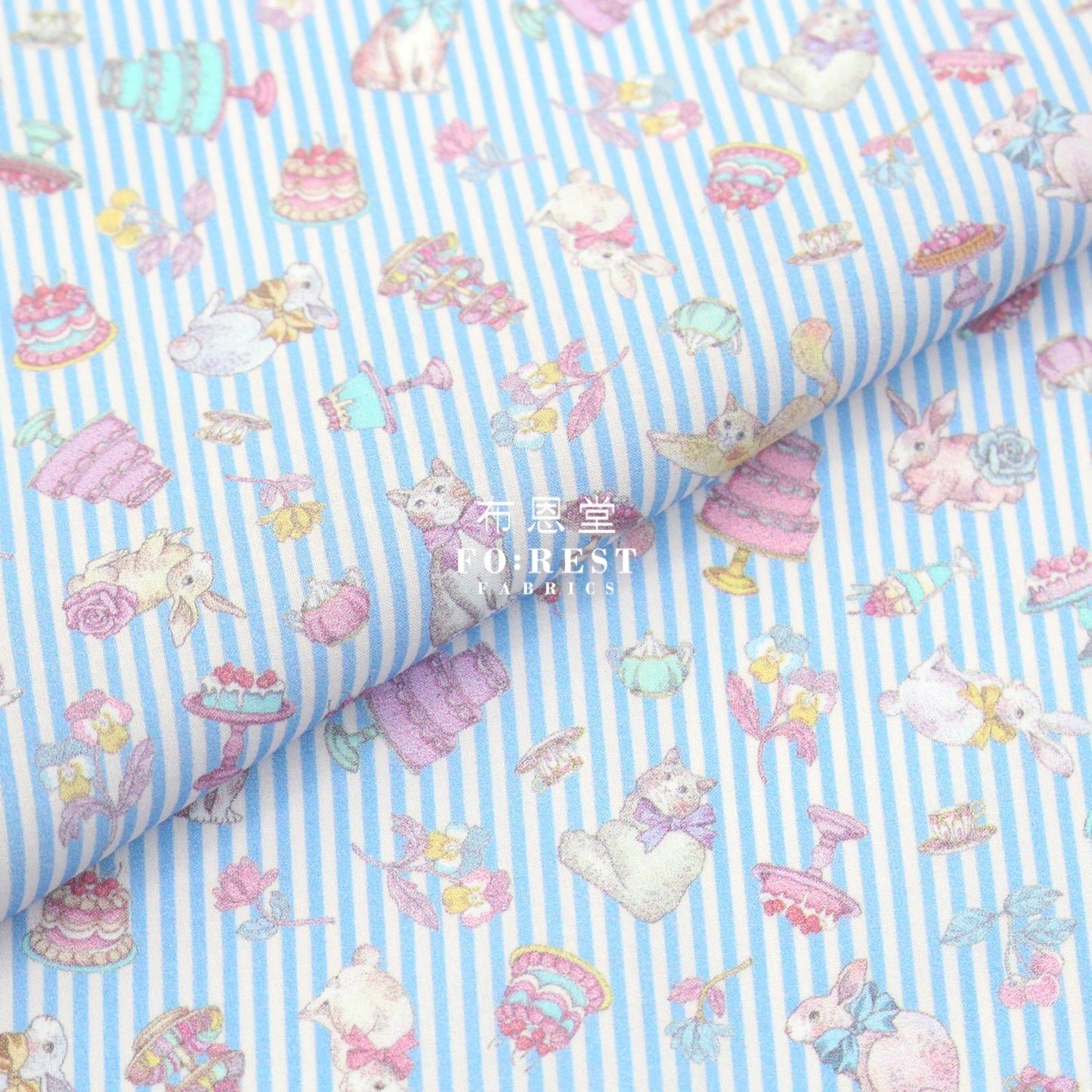 My little tailor - Lawn - Cats Sweets Paradise - FO:REST Fabric 布恩堂Liberty fabrictana lawnjapanese fabricykk zipper