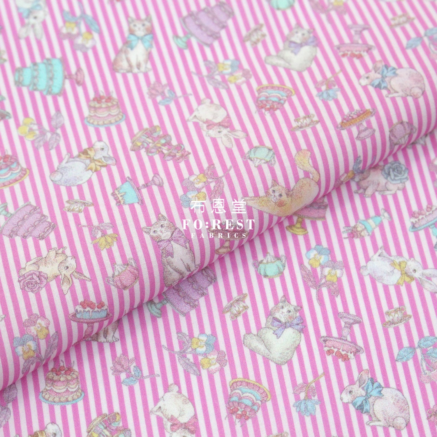 My little tailor - Lawn - Cats Sweets Paradise - FO:REST Fabric 布恩堂Liberty fabrictana lawnjapanese fabricykk zipper