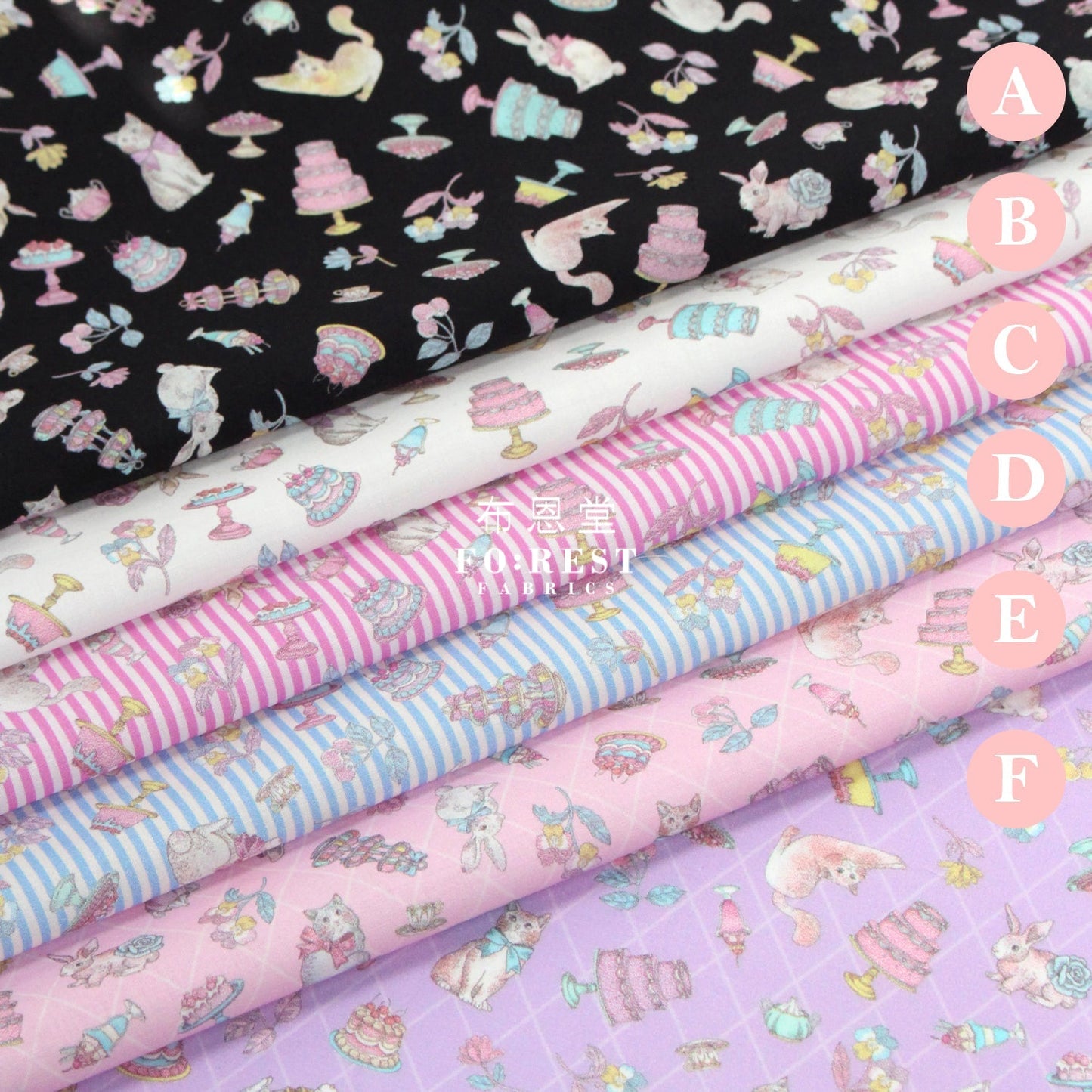 My little tailor - Lawn - Cats Sweets Paradise - FO:REST Fabric 布恩堂Liberty fabrictana lawnjapanese fabricykk zipper