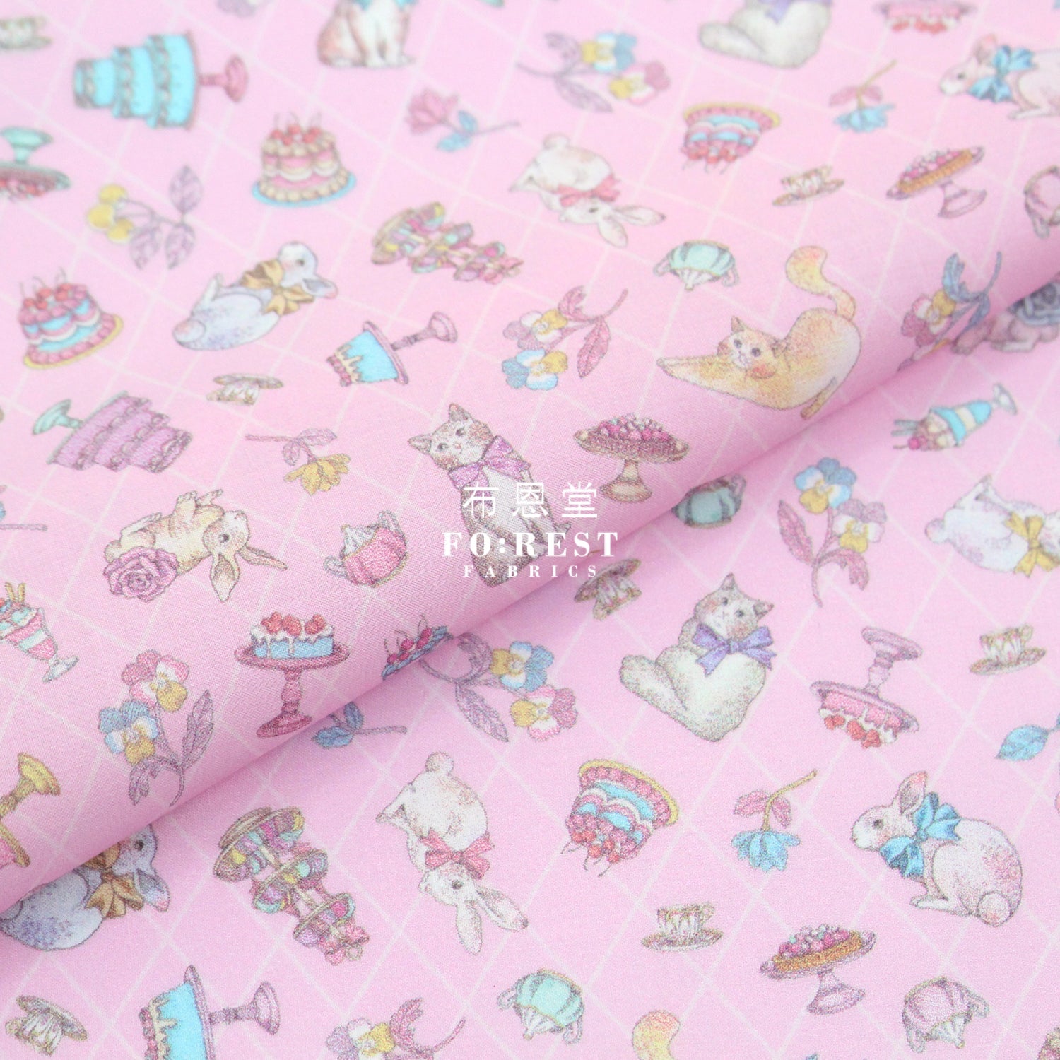 My little tailor - Lawn - Cats Sweets Paradise - FO:REST Fabric 布恩堂Liberty fabrictana lawnjapanese fabricykk zipper