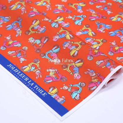 My little tailor - Lawn - Scooter Cruise - FO:REST Fabric 布恩堂Liberty fabrictana lawnjapanese fabricykk zipper