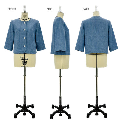 No - Collar Jacket Ladys | Paper pattern - FO:REST Fabric 布恩堂Liberty fabrictana lawnjapanese fabricykk zipper