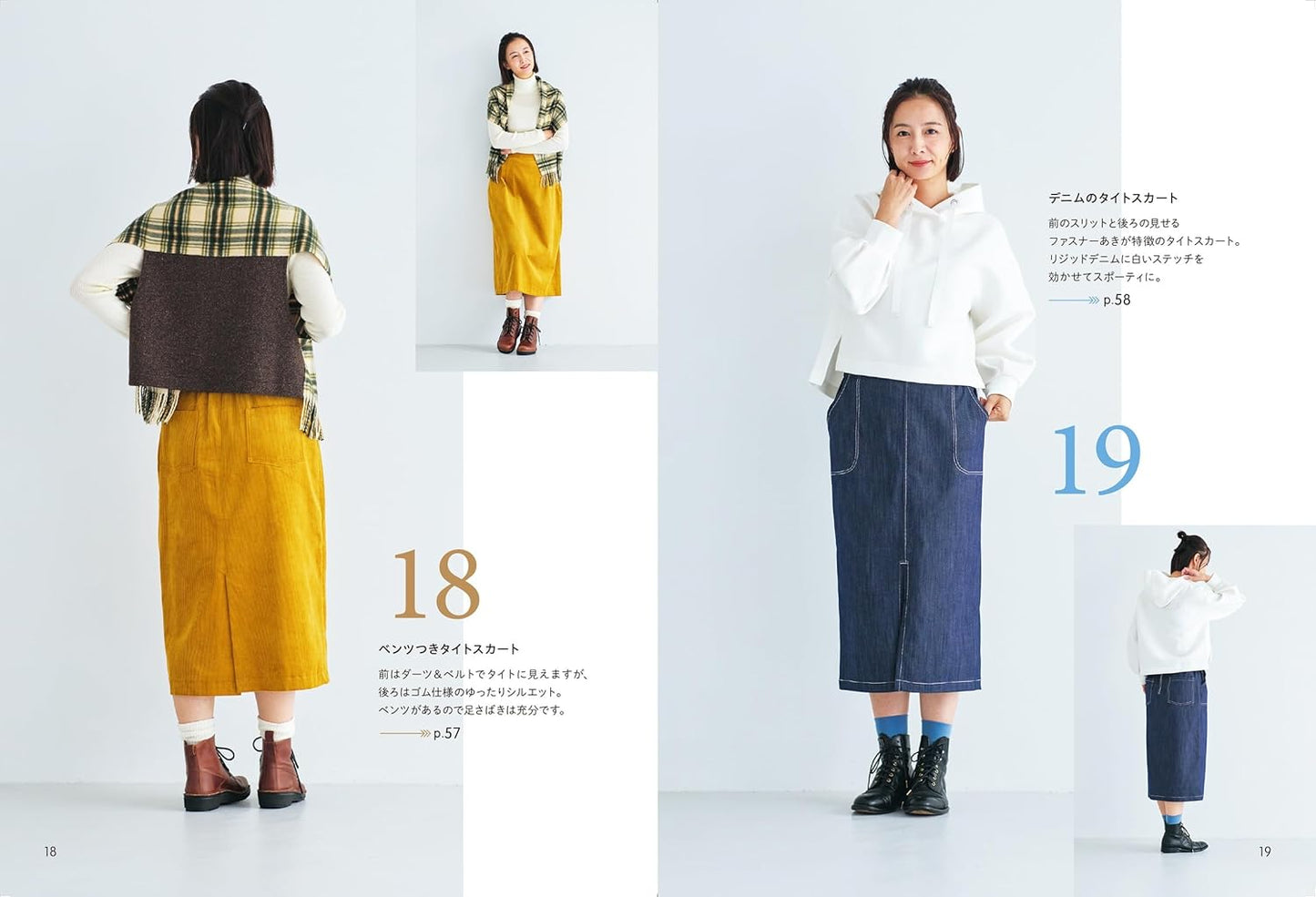 Noriko Tsukada's Simple and Stylish Dresses 31 patterns - FO:REST Fabric 布恩堂Liberty fabrictana lawnjapanese fabricykk zipper