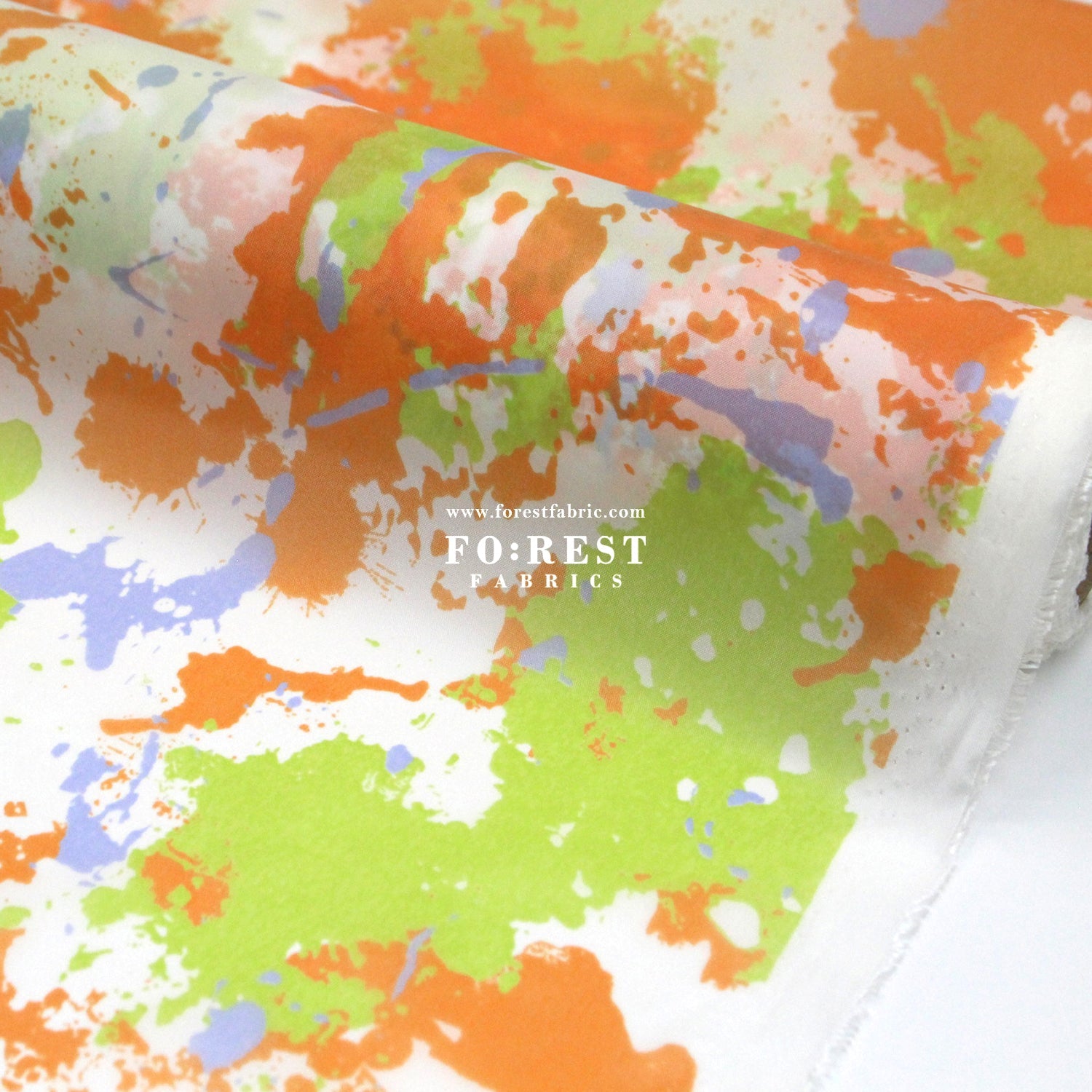 Nylon Waterproof - Graffiti 薄防水Orange - FO:REST Fabric 布恩堂Liberty fabrictana lawnjapanese fabricykk zipper