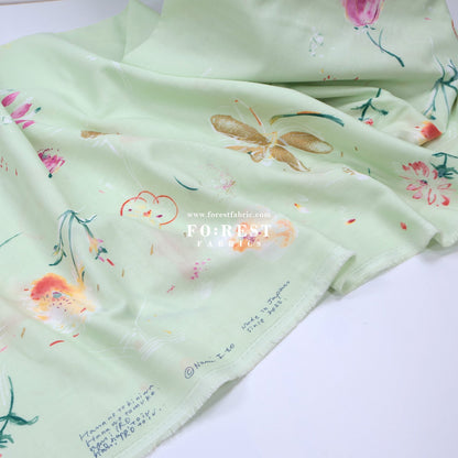 Organic double gauze - hana no toki niwa 有機二重紗 - FO:REST Fabric 布恩堂Liberty fabrictana lawnjapanese fabricykk zipper