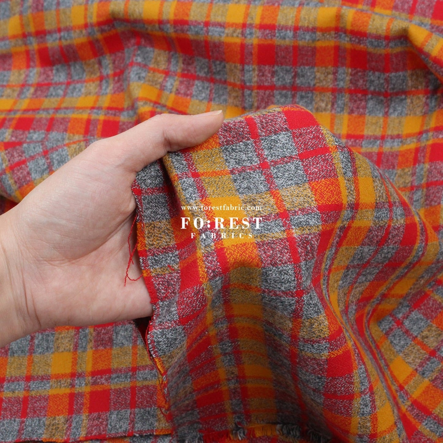 Organic Flannel - Crimson Tartan 法籣絨 - FO:REST Fabric 布恩堂Liberty fabrictana lawnjapanese fabricykk zipper