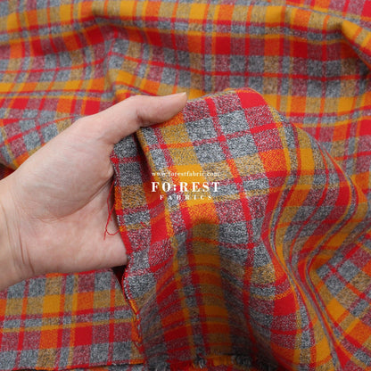 Organic Flannel - Crimson Tartan 法籣絨 - FO:REST Fabric 布恩堂Liberty fabrictana lawnjapanese fabricykk zipper