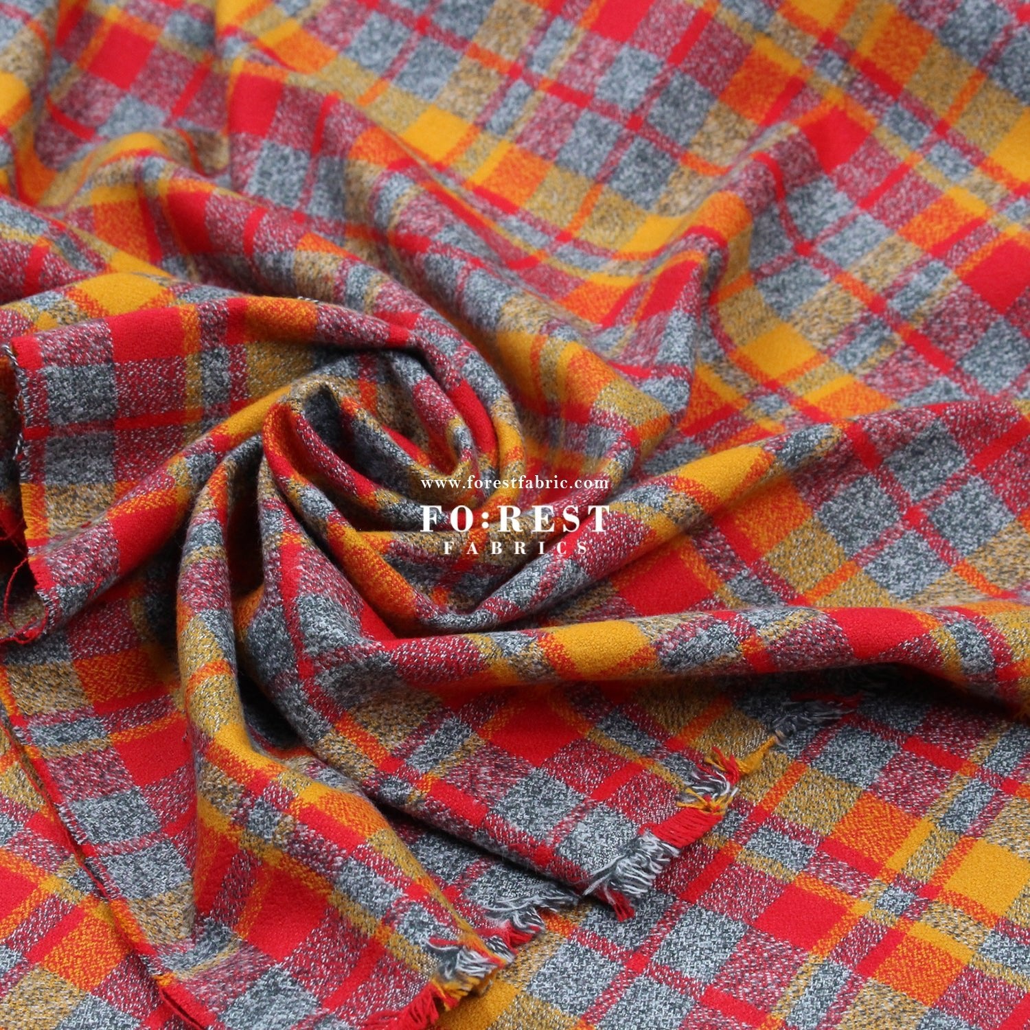 Organic Flannel - Crimson Tartan 法籣絨 - FO:REST Fabric 布恩堂Liberty fabrictana lawnjapanese fabricykk zipper