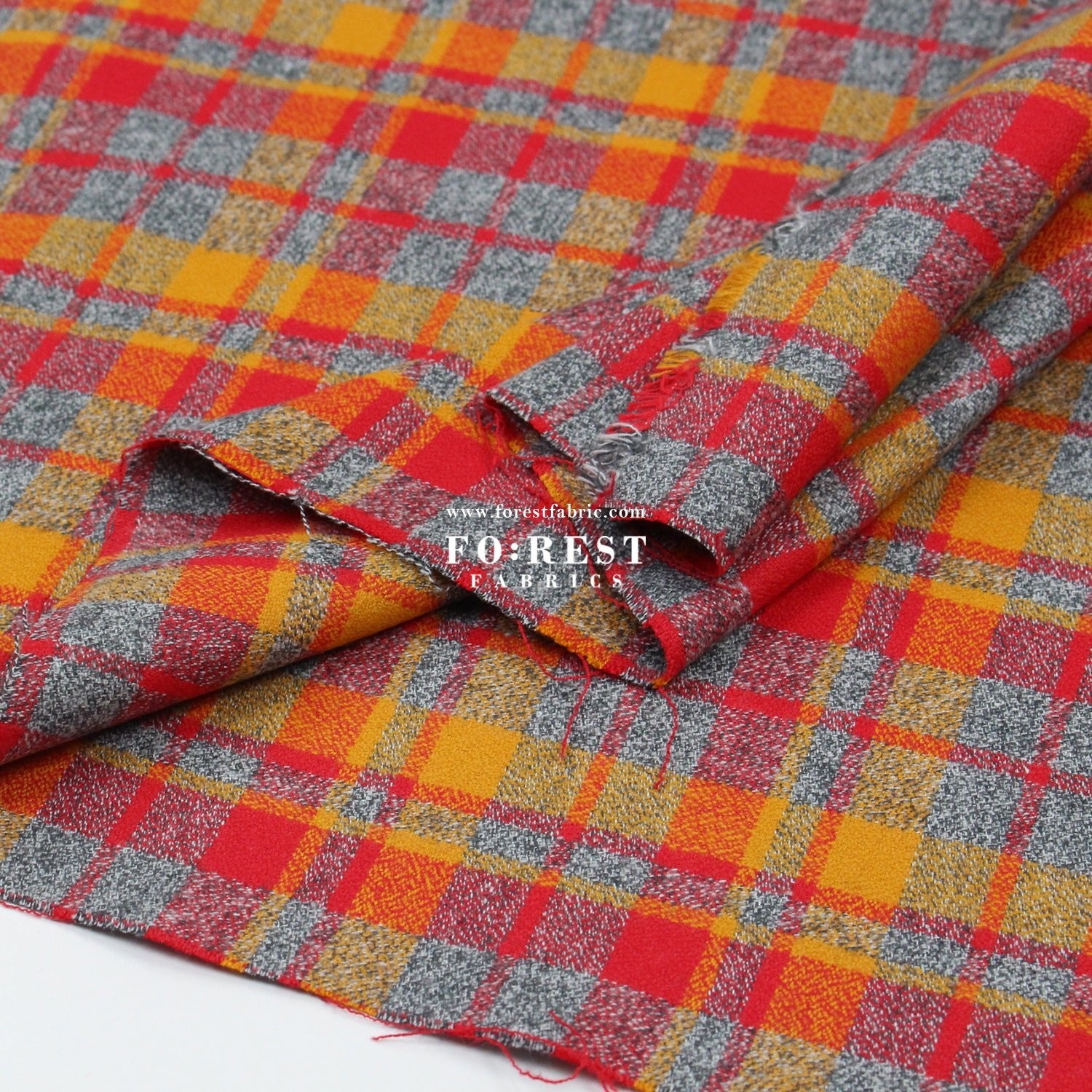 Organic Flannel - Crimson Tartan 法籣絨 - FO:REST Fabric 布恩堂Liberty fabrictana lawnjapanese fabricykk zipper