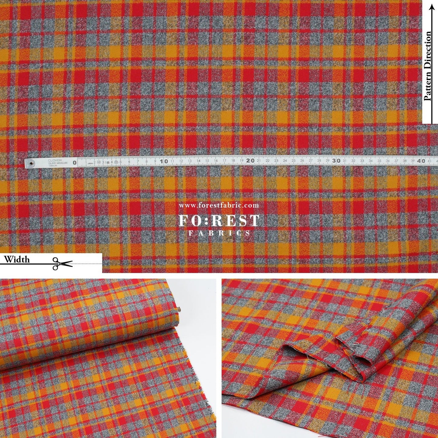 Organic Flannel - Crimson Tartan 法籣絨 - FO:REST Fabric 布恩堂Liberty fabrictana lawnjapanese fabricykk zipper