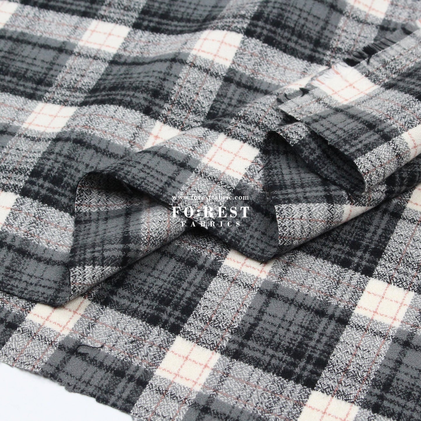 Organic Flannel - Gray Tartan 法籣絨 - FO:REST Fabric 布恩堂Liberty fabrictana lawnjapanese fabricykk zipper