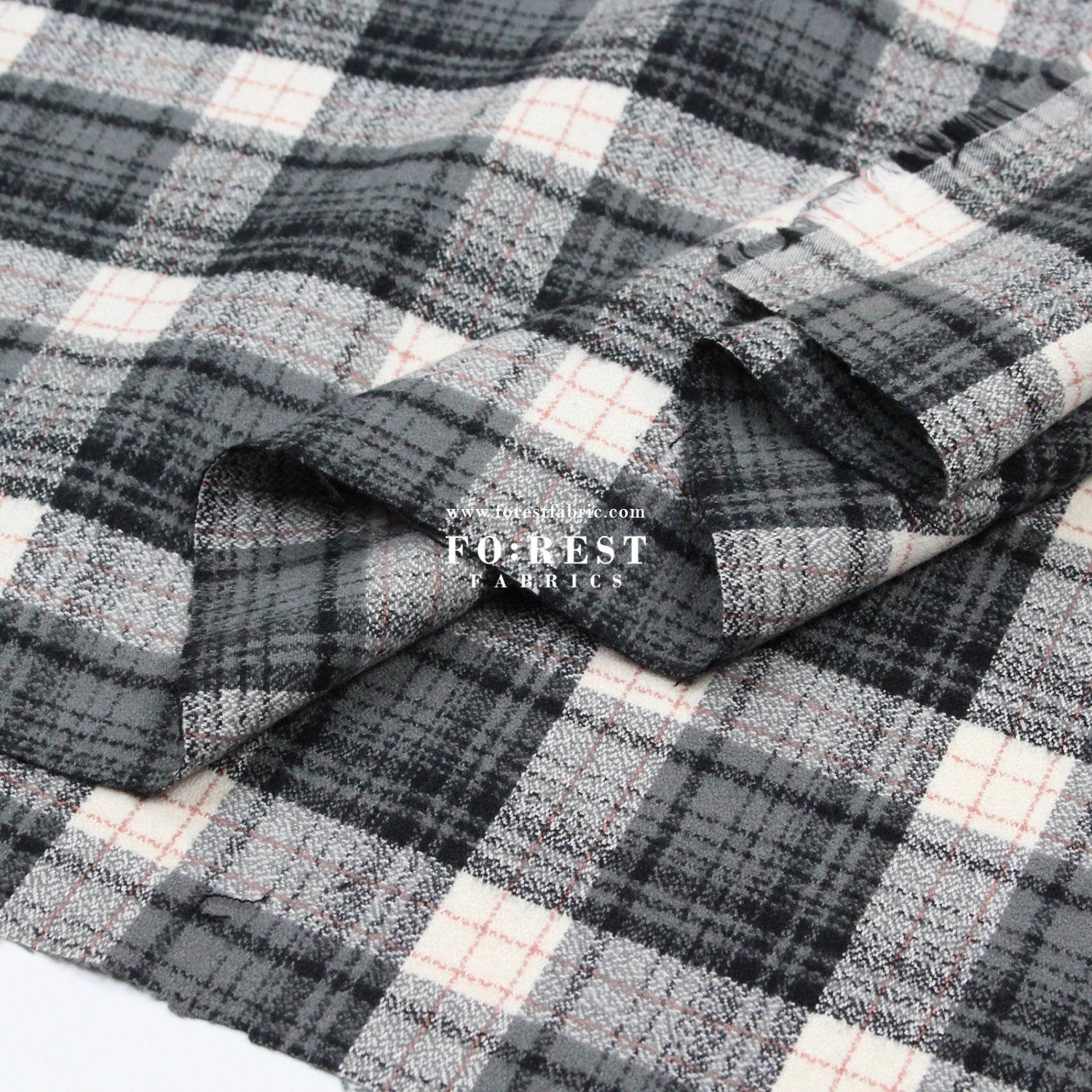 Organic Flannel - Gray Tartan 法籣絨 - FO:REST Fabric 布恩堂Liberty fabrictana lawnjapanese fabricykk zipper