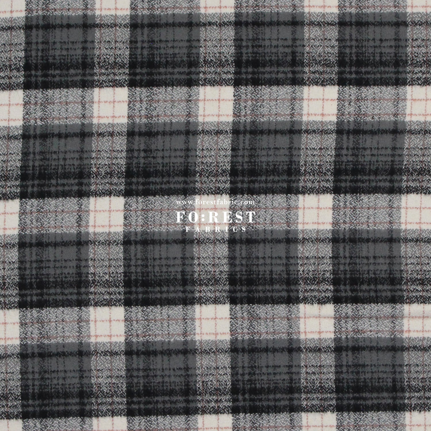 Organic Flannel - Gray Tartan 法籣絨 - FO:REST Fabric 布恩堂Liberty fabrictana lawnjapanese fabricykk zipper