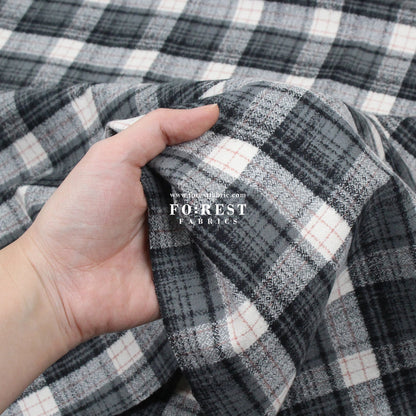 Organic Flannel - Gray Tartan 法籣絨 - FO:REST Fabric 布恩堂Liberty fabrictana lawnjapanese fabricykk zipper