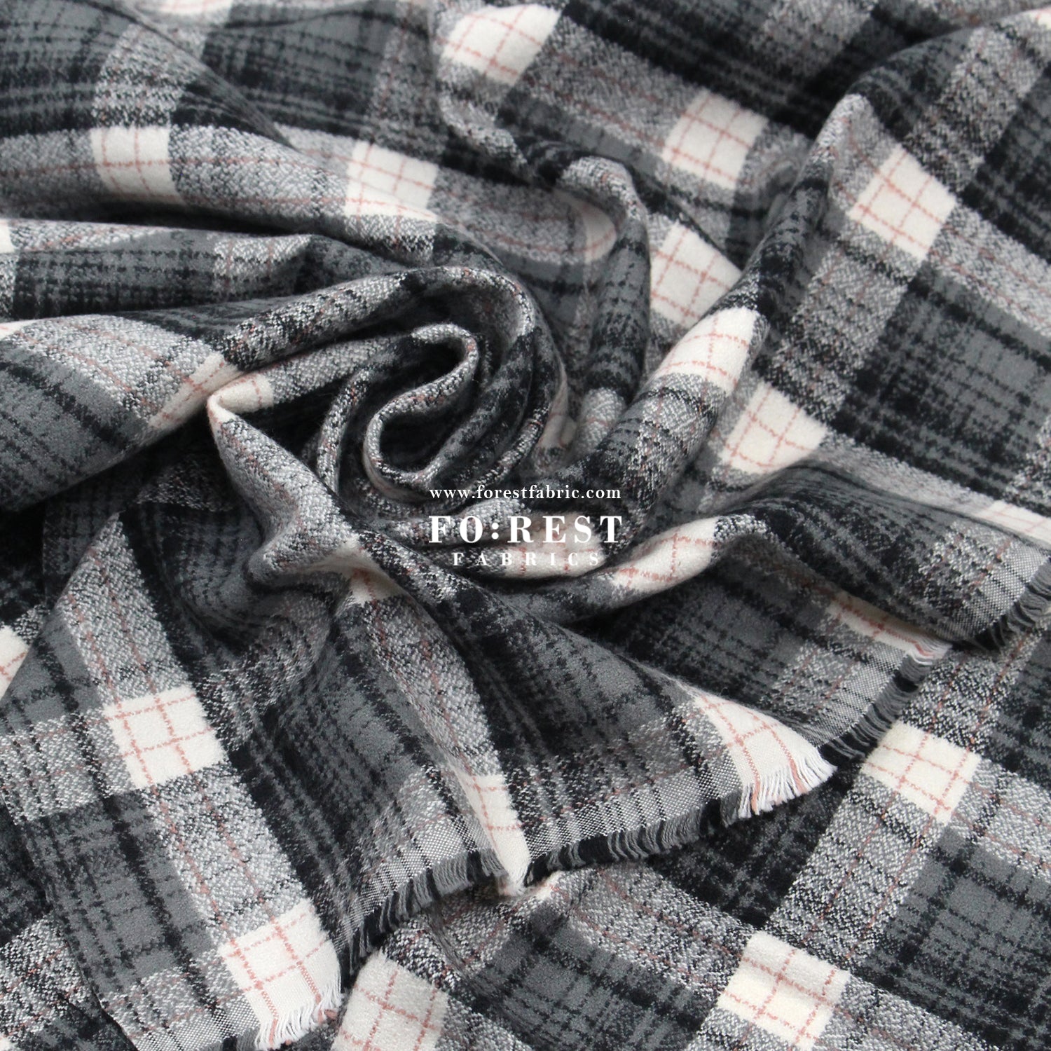 Organic Flannel - Gray Tartan 法籣絨 - FO:REST Fabric 布恩堂Liberty fabrictana lawnjapanese fabricykk zipper