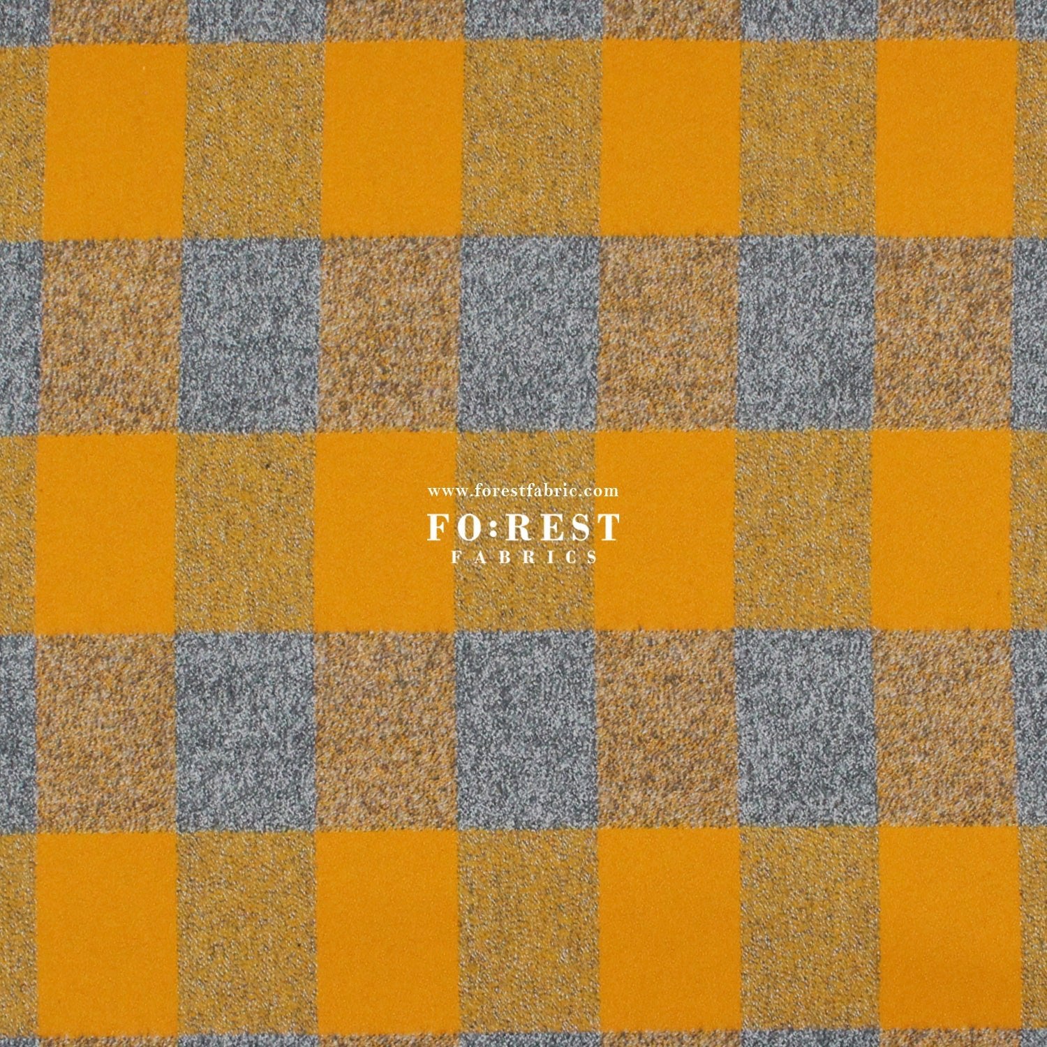 Organic Flannel - Mustard Gray Tartan 法籣絨 - FO:REST Fabric 布恩堂Liberty fabrictana lawnjapanese fabricykk zipper