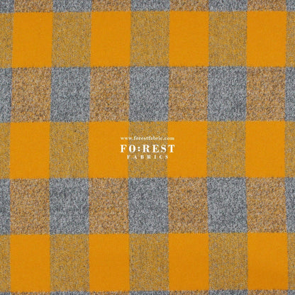 Organic Flannel - Mustard Gray Tartan 法籣絨 - FO:REST Fabric 布恩堂Liberty fabrictana lawnjapanese fabricykk zipper