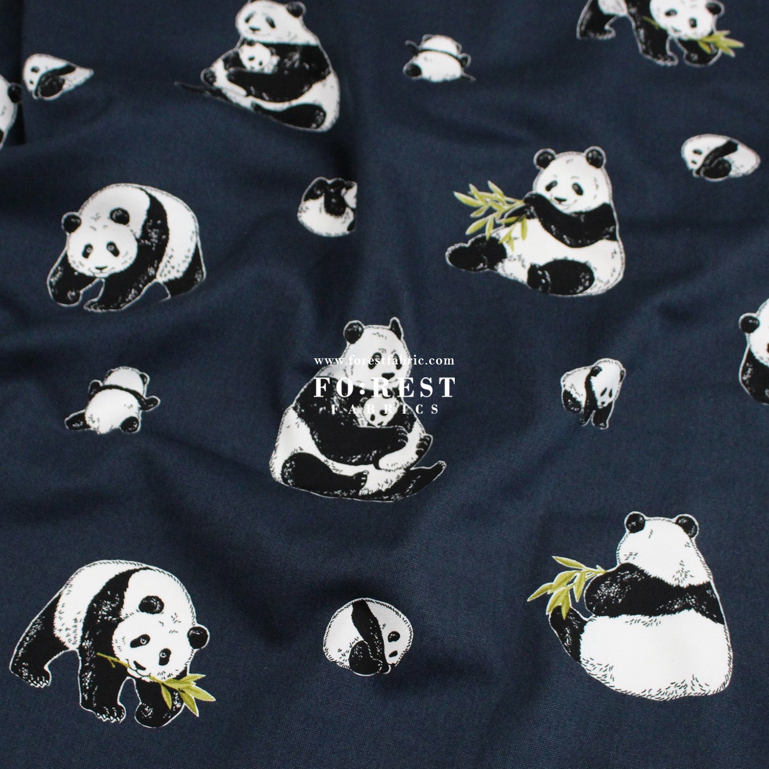 oxford - Bamboo Leaf Panda fabric - FO:REST Fabric 布恩堂Liberty fabrictana lawnjapanese fabricykk zipper