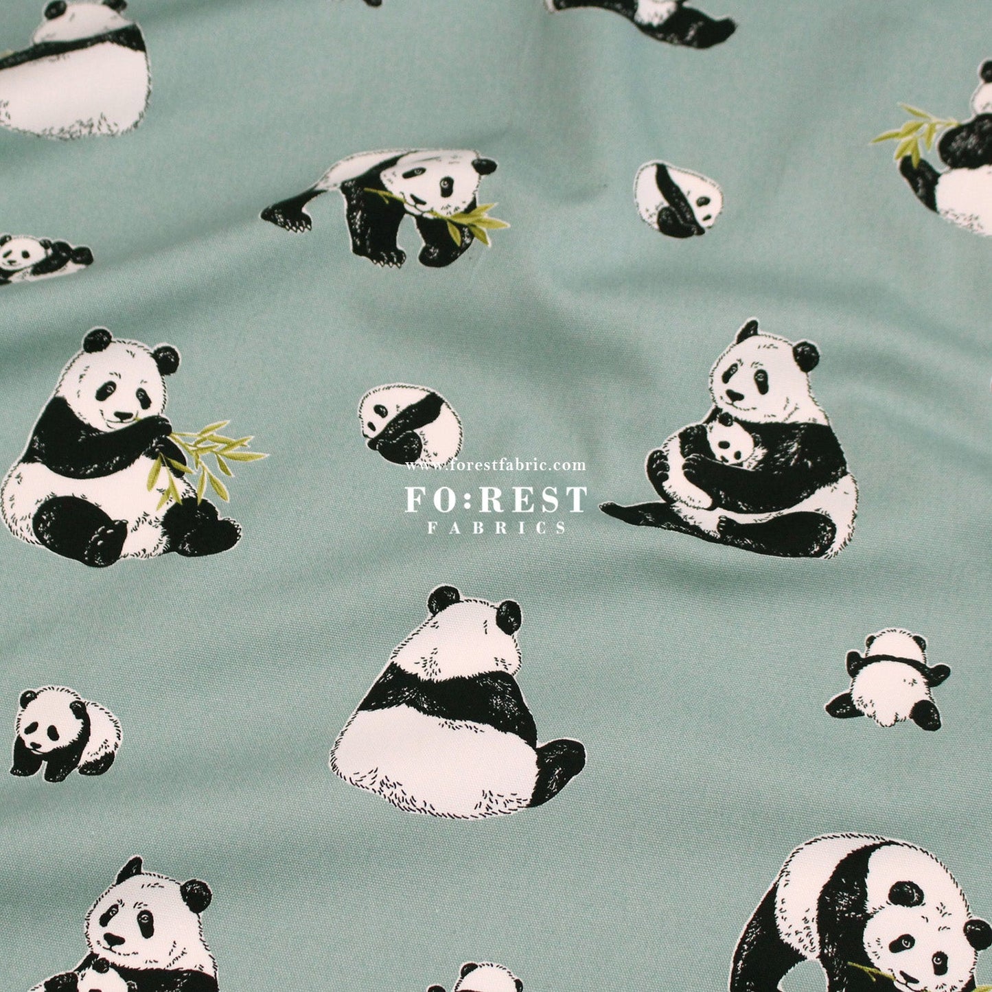 oxford - Bamboo Leaf Panda fabric - FO:REST Fabric 布恩堂Liberty fabrictana lawnjapanese fabricykk zipper