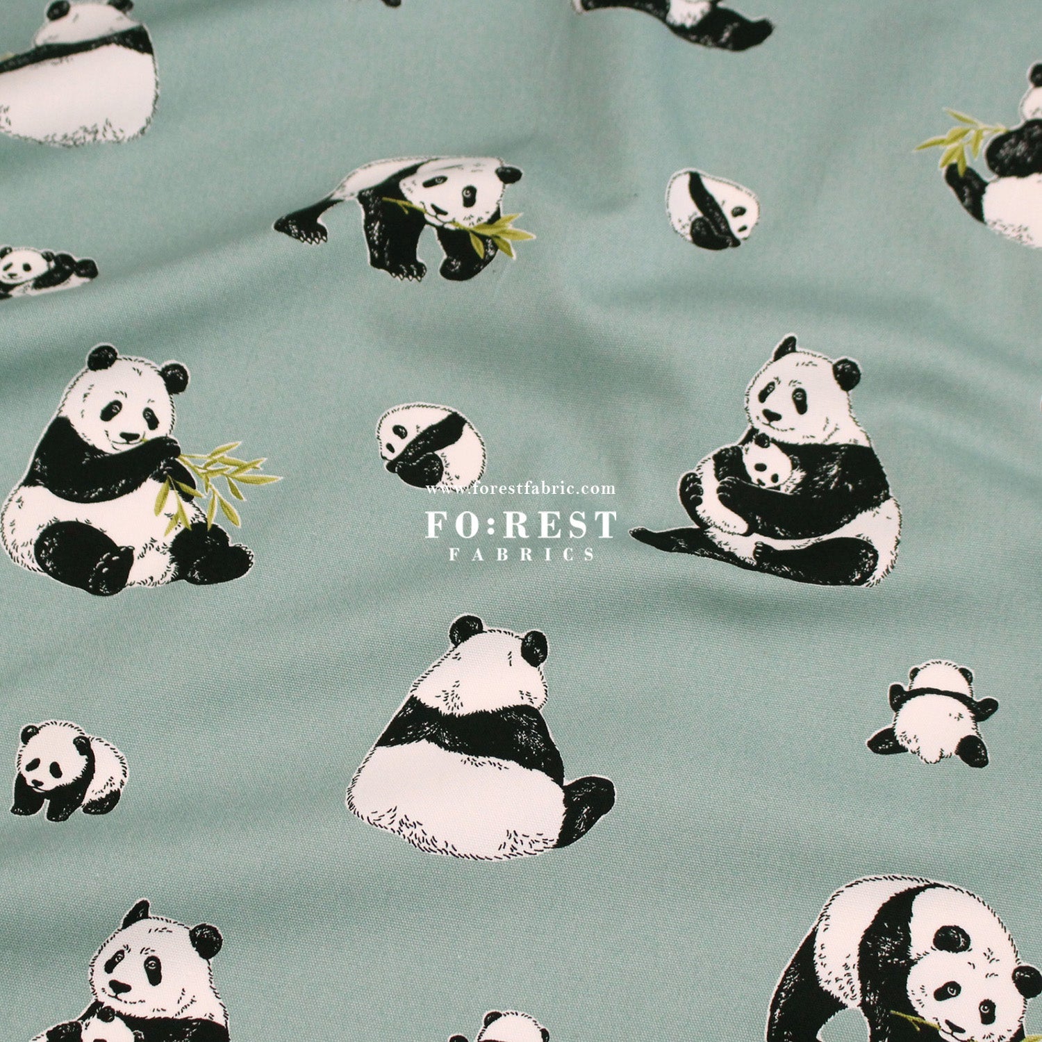 oxford - Bamboo Leaf Panda fabric - FO:REST Fabric 布恩堂Liberty fabrictana lawnjapanese fabricykk zipper