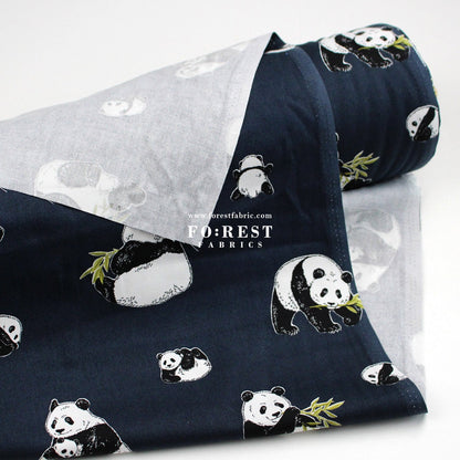 oxford - Bamboo Leaf Panda fabric - FO:REST Fabric 布恩堂Liberty fabrictana lawnjapanese fabricykk zipper