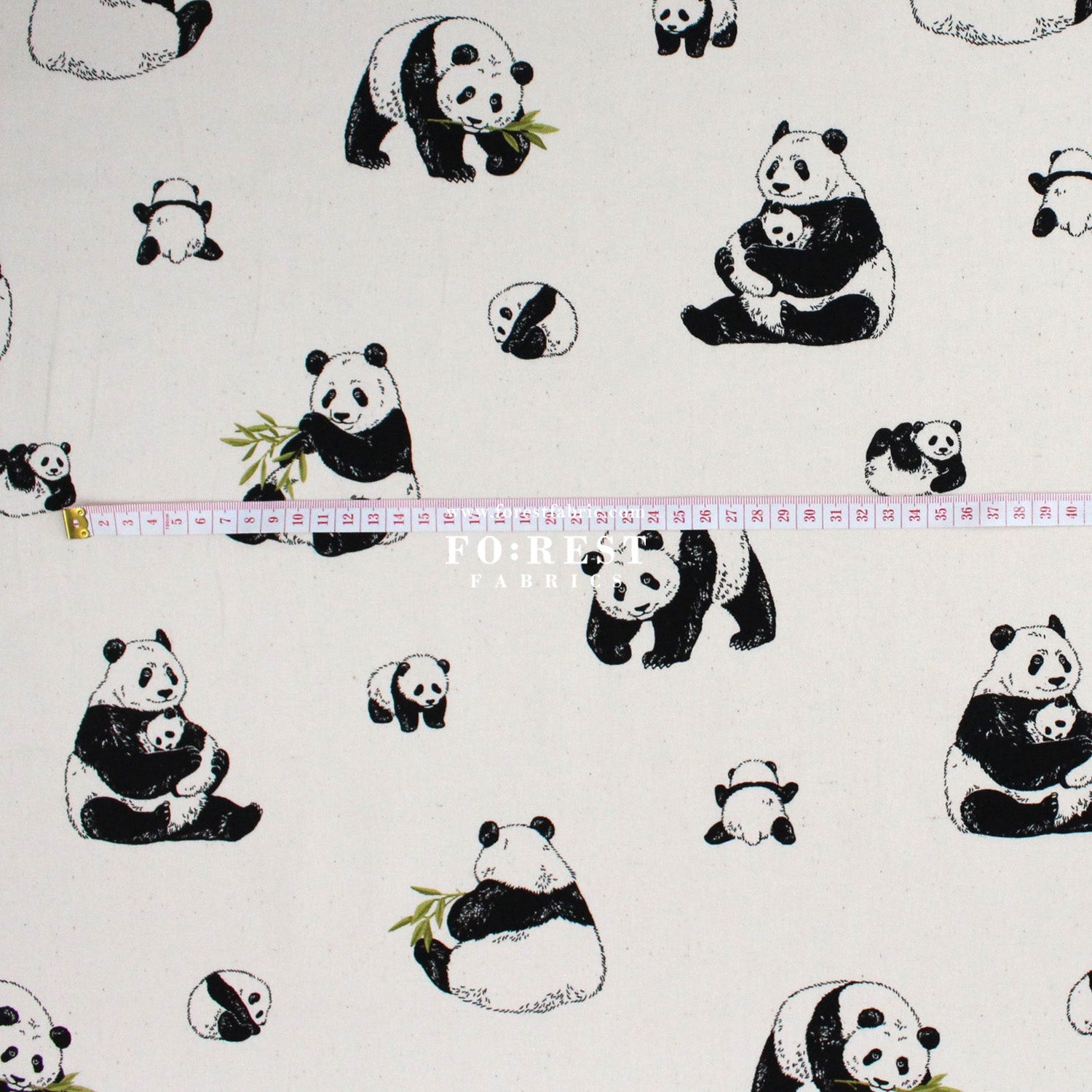 oxford - Bamboo Leaf Panda fabric - FO:REST Fabric 布恩堂Liberty fabrictana lawnjapanese fabricykk zipper