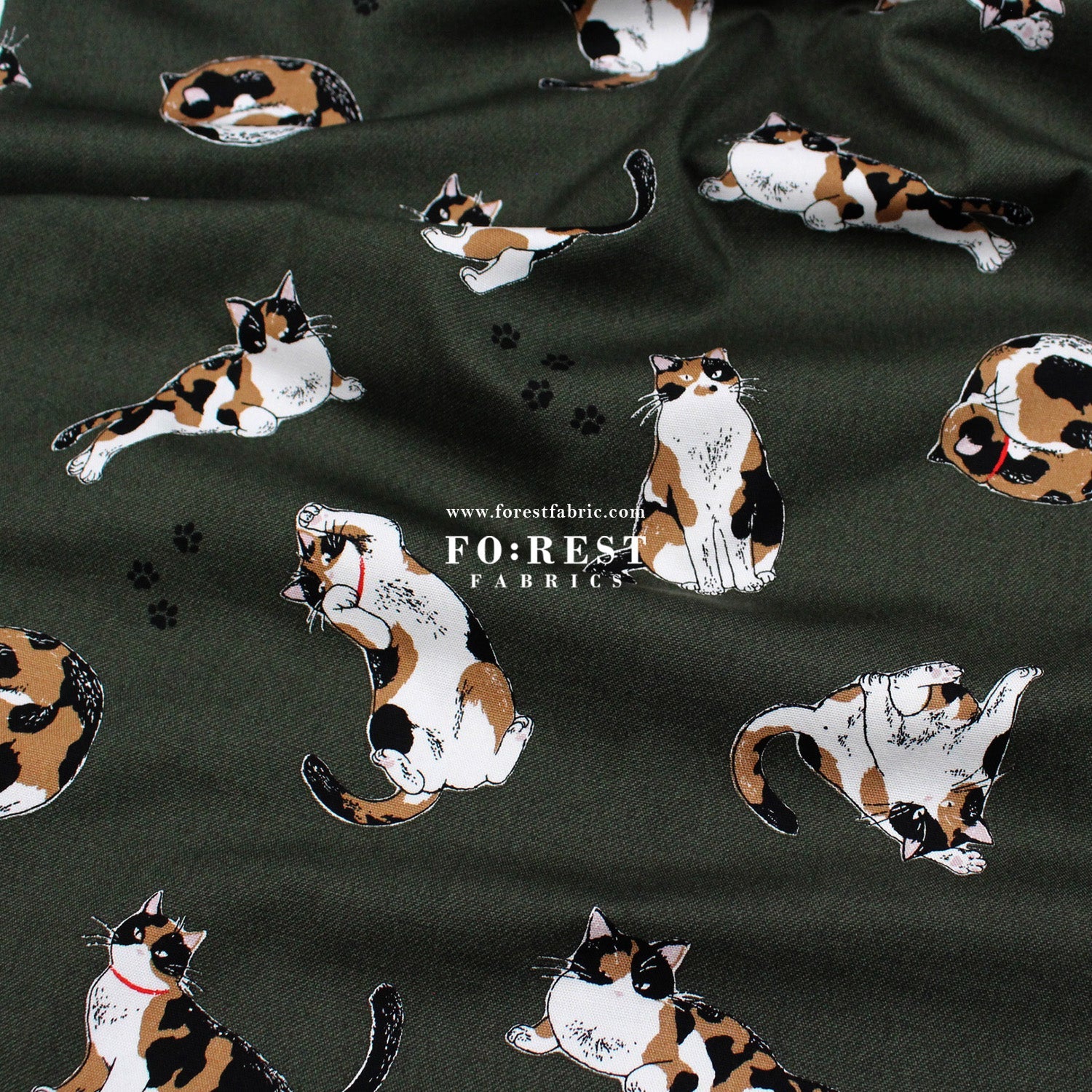 oxford - Calico Cats fabric - FO:REST Fabric 布恩堂Liberty fabrictana lawnjapanese fabricykk zipper