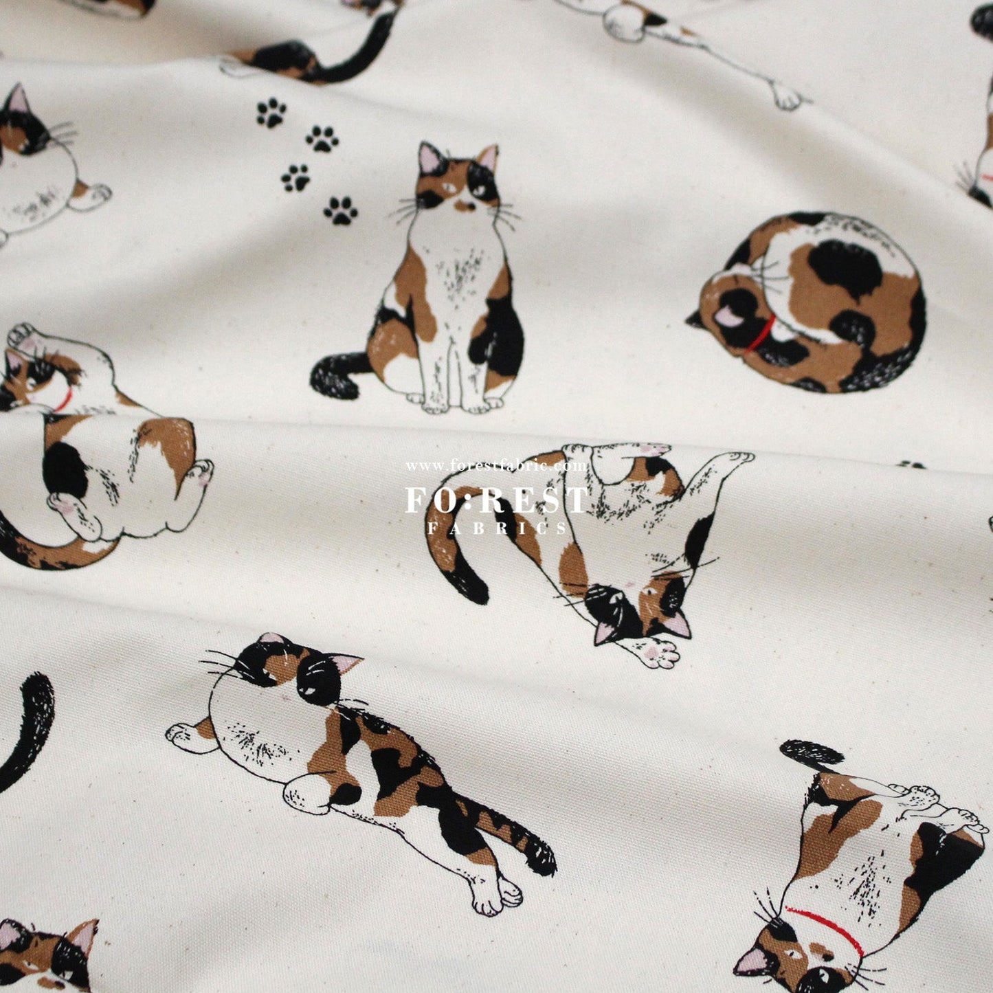 oxford - Calico Cats fabric - FO:REST Fabric 布恩堂Liberty fabrictana lawnjapanese fabricykk zipper