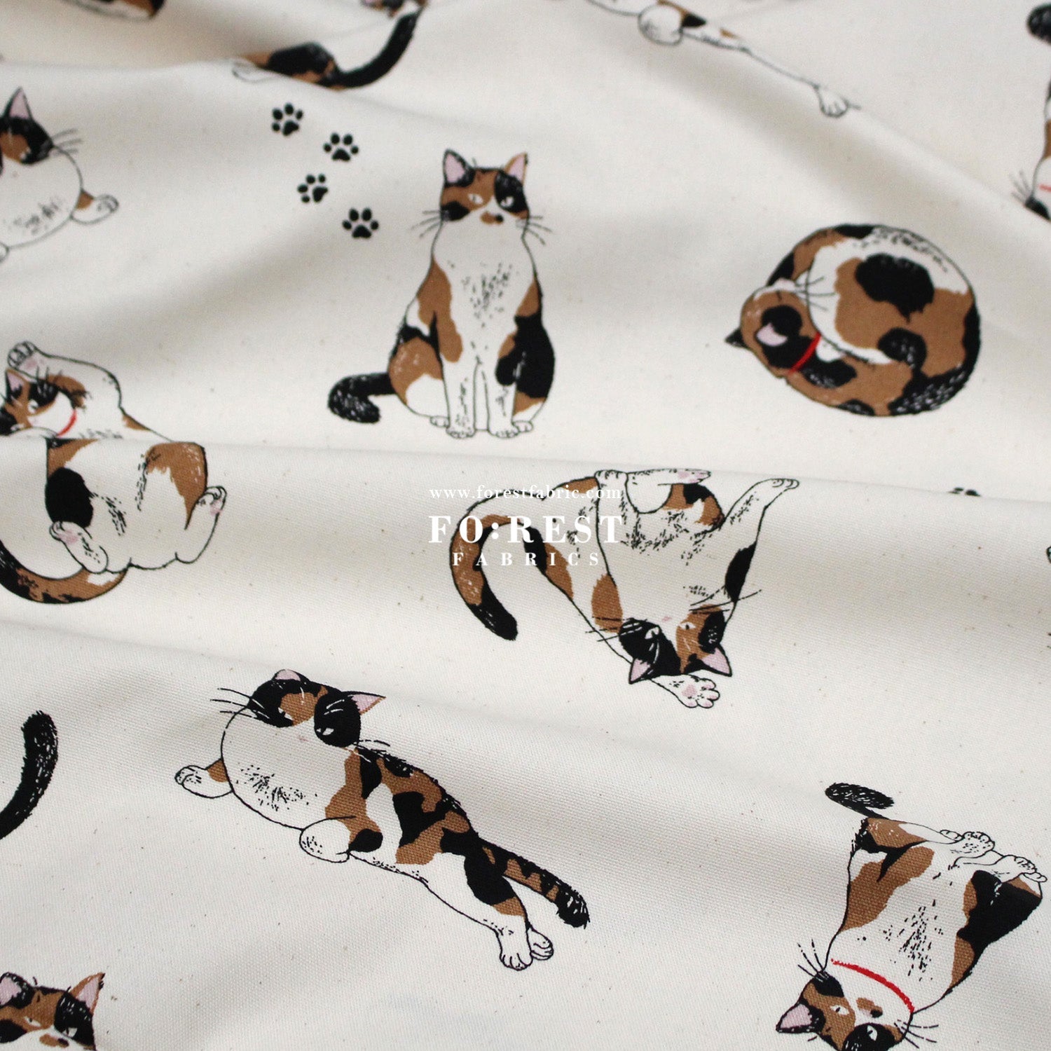oxford - Calico Cats fabric - FO:REST Fabric 布恩堂Liberty fabrictana lawnjapanese fabricykk zipper