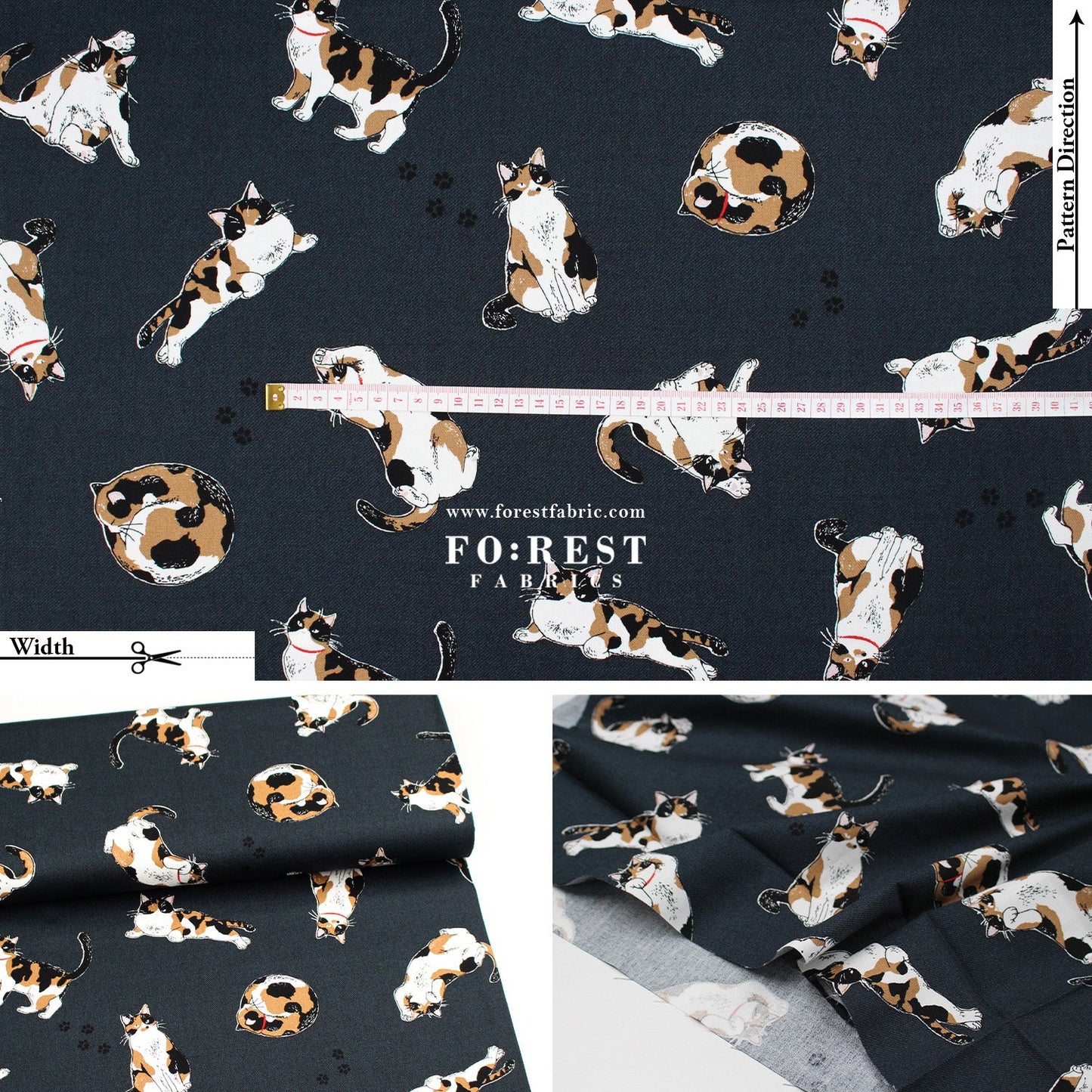 oxford - Calico Cats fabric - FO:REST Fabric 布恩堂Liberty fabrictana lawnjapanese fabricykk zipper